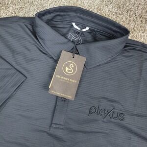 NWT Swannies Golf Mens Medium Solid Black Performance Stretch Polo Short Sleeve